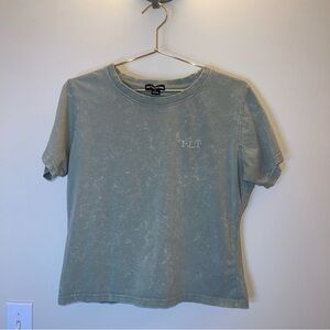 PrettyLittleThing PLT Acid Wash Sage Green Tee Shirt XL